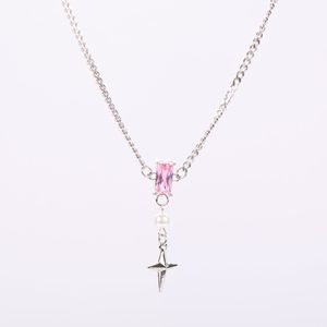 Rhinestone Cross Titanium Steel Pendant